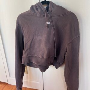 Kith Women's Cropped Hoodie in Washed Brown